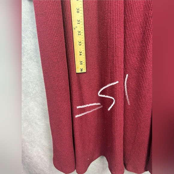 Old Navy Burgundy Wrap Dress Rib-Knit V-Neck Plus-Size Midi Wrap Dress Size 3X - Picture 13 of 13